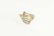 Load image into Gallery viewer, 14K 0.21 Ctw Diamond Fanned Wave Statement Ring Size 4 Yellow Gold