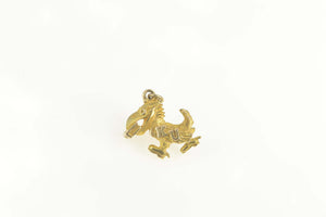 14K Kansas University Jayhawk Mascot College Charm/Pendant Yellow Gold