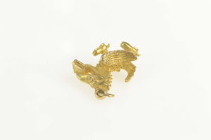 14K Kansas University Jayhawk Mascot College Charm/Pendant Yellow Gold