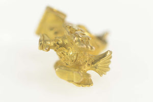 14K Kansas University Jayhawk Mascot College Charm/Pendant Yellow Gold