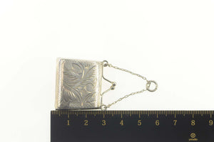 Sterling Silver Etched Scroll Coin Purse Statement Pendant