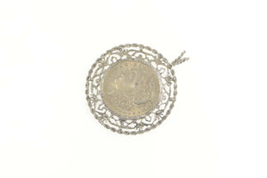 Sterling Silver 1921 Morgan Dollar Liberty Coin Medallion Pendant