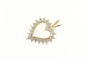 10K Diamond Heart Love Symbol Classic Pendant Yellow Gold