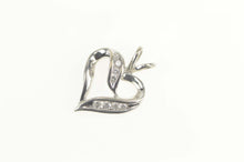 Load image into Gallery viewer, 14K 0.24 Ctw Classic Diamond Inset Heart Love Pendant White Gold