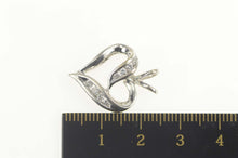 Load image into Gallery viewer, 14K 0.24 Ctw Classic Diamond Inset Heart Love Pendant White Gold