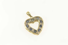 Load image into Gallery viewer, 10K Sapphire Diamond Heart I Love You Message Pendant Yellow Gold