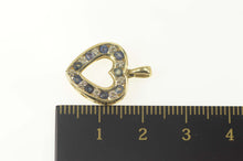 Load image into Gallery viewer, 10K Sapphire Diamond Heart I Love You Message Pendant Yellow Gold