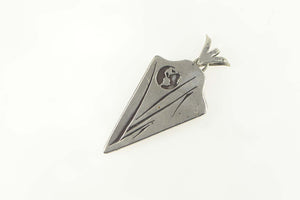 Sterling Silver Brown Agate Arrowhead Native American Pendant