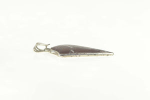 Sterling Silver Brown Agate Arrowhead Native American Pendant