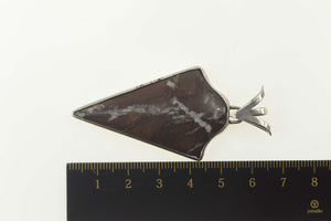 Sterling Silver Brown Agate Arrowhead Native American Pendant