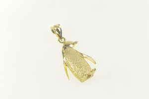 14K Emperor Penguin Polar Arctic Animal Pendant Yellow Gold