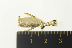 14K Emperor Penguin Polar Arctic Animal Pendant Yellow Gold