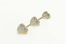 Load image into Gallery viewer, 10K 0.31 Ctw Pave Diamond Heart Tiered Love Pendant Yellow Gold