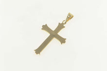 Load image into Gallery viewer, 14K Classic Grooved Cross Christian Faith Pendant Yellow Gold