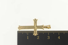 Load image into Gallery viewer, 14K Classic Grooved Cross Christian Faith Pendant Yellow Gold