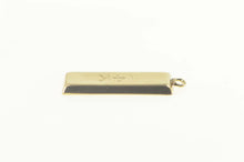 Load image into Gallery viewer, 14K Solid Bar Ingot 14K Square Stamped Charm/Pendant Yellow Gold