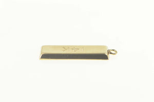 14K Solid Bar Ingot 14K Square Stamped Charm/Pendant Yellow Gold