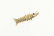 Load image into Gallery viewer, 14K Articulated Garnet Fish Elaborate Charm/Pendant Yellow Gold