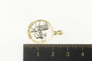 10K Two Tone Leo Astrology Zodiac Star Sign Pendant Yellow Gold