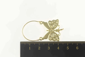 14K Butterfly Change Symbol Charm Holder Loop Pendant Yellow Gold