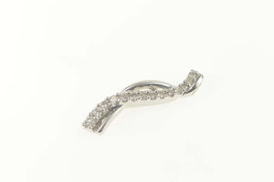 14K 0.30 Ctw Diamond Graduated Wave Journey Pendant White Gold