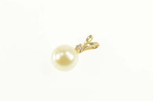Load image into Gallery viewer, 14K Simple Pearl Diamond Accent Classic Pendant Yellow Gold