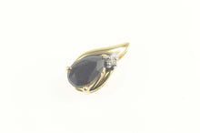 Load image into Gallery viewer, 14K Pear Natural Sapphire Diamond Accent Pendant Yellow Gold