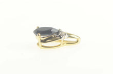 Load image into Gallery viewer, 14K Pear Natural Sapphire Diamond Accent Pendant Yellow Gold