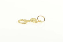 Load image into Gallery viewer, 14K E Cursive Monogram Diamond Cut Name Charm/Pendant Yellow Gold