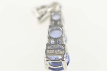 Load image into Gallery viewer, 10K Tiered Round Tanzanite Classic Statement Pendant White Gold