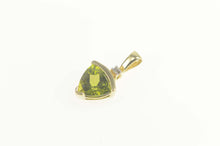 Load image into Gallery viewer, 10K Trillion Peridot Diamond Accent Classic Pendant Yellow Gold