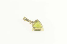 Load image into Gallery viewer, 10K Trillion Peridot Diamond Accent Classic Pendant Yellow Gold