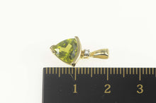 Load image into Gallery viewer, 10K Trillion Peridot Diamond Accent Classic Pendant Yellow Gold
