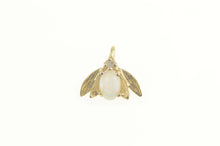 Load image into Gallery viewer, 14K Opal Diamond Accent Bee Beetle Bug Fly Pendant Yellow Gold