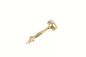 14K 3D Gavel Justice Symbol Law Lawyer Judge Charm/Pendant Yellow Gold