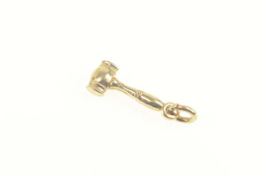 14K 3D Gavel Justice Symbol Law Lawyer Judge Charm/Pendant Yellow Gold