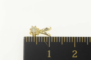 10K Diamond Solitaire Buttercup Simple Retro Pendant Yellow Gold