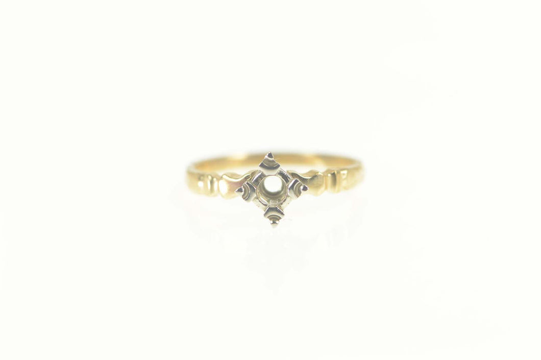 14K Vintage 1950's NOS 2.75mm Engagement Setting Ring Size 6 Yellow Gold