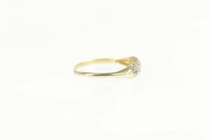 10K Retro Classic Diamond Wedding Band Ring Size 8 Yellow Gold