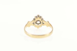 14K Victorian Ornate 4.2mm Engagement Setting Ring Size 7 Yellow Gold