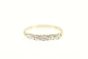 14K Two Tone Classic Scalloped Wedding Band Ring Size 6.5 Yellow Gold