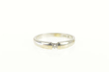 Load image into Gallery viewer, 14K Diamond Inset Band Simple Promise Ring Size 5 White Gold