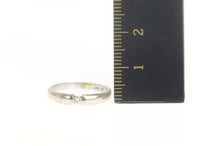 Load image into Gallery viewer, 14K Diamond Inset Band Simple Promise Ring Size 5 White Gold