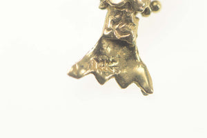 14K Articulated Sim. Sapphire Eyed Fish Charm/Pendant Yellow Gold