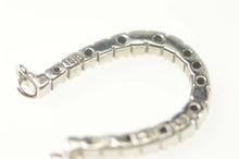 Load image into Gallery viewer, 14K Diamond Inset Horse Shoe Good Luck Pendant White Gold