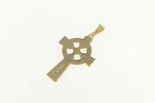 Load image into Gallery viewer, 14K Celtic Etched Pattern Cross Symbol Pendant Yellow Gold