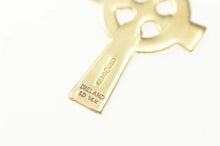 Load image into Gallery viewer, 14K Celtic Etched Pattern Cross Symbol Pendant Yellow Gold
