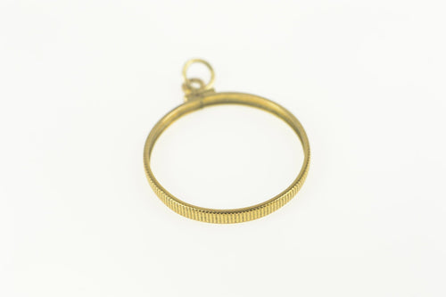 Gold Filled Grooved 26mm Coin Bezel Holder Charm/Pendant