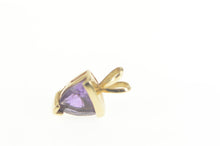 Load image into Gallery viewer, 14K Trillion Amethyst Solitaire Triangle Simple Pendant Yellow Gold