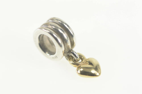 Sterling Silver Pandora Authentic Heart Dangle Two Tone Charm/Pendant